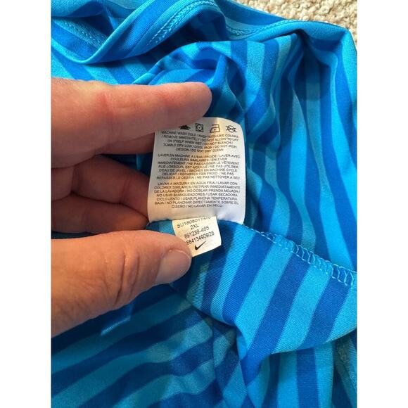 NIKE Golf Dri-fit size XXL, Blue Striped, short sleeved Polo - Picture 8 of 9